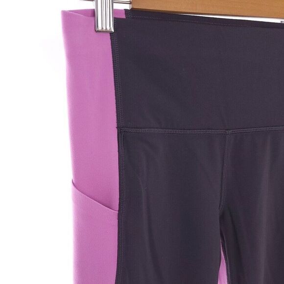 Athleta Yin 7/8 Tight Breathable Wicking Leggings Womens Small Pink Gray - Picture 3 of 10